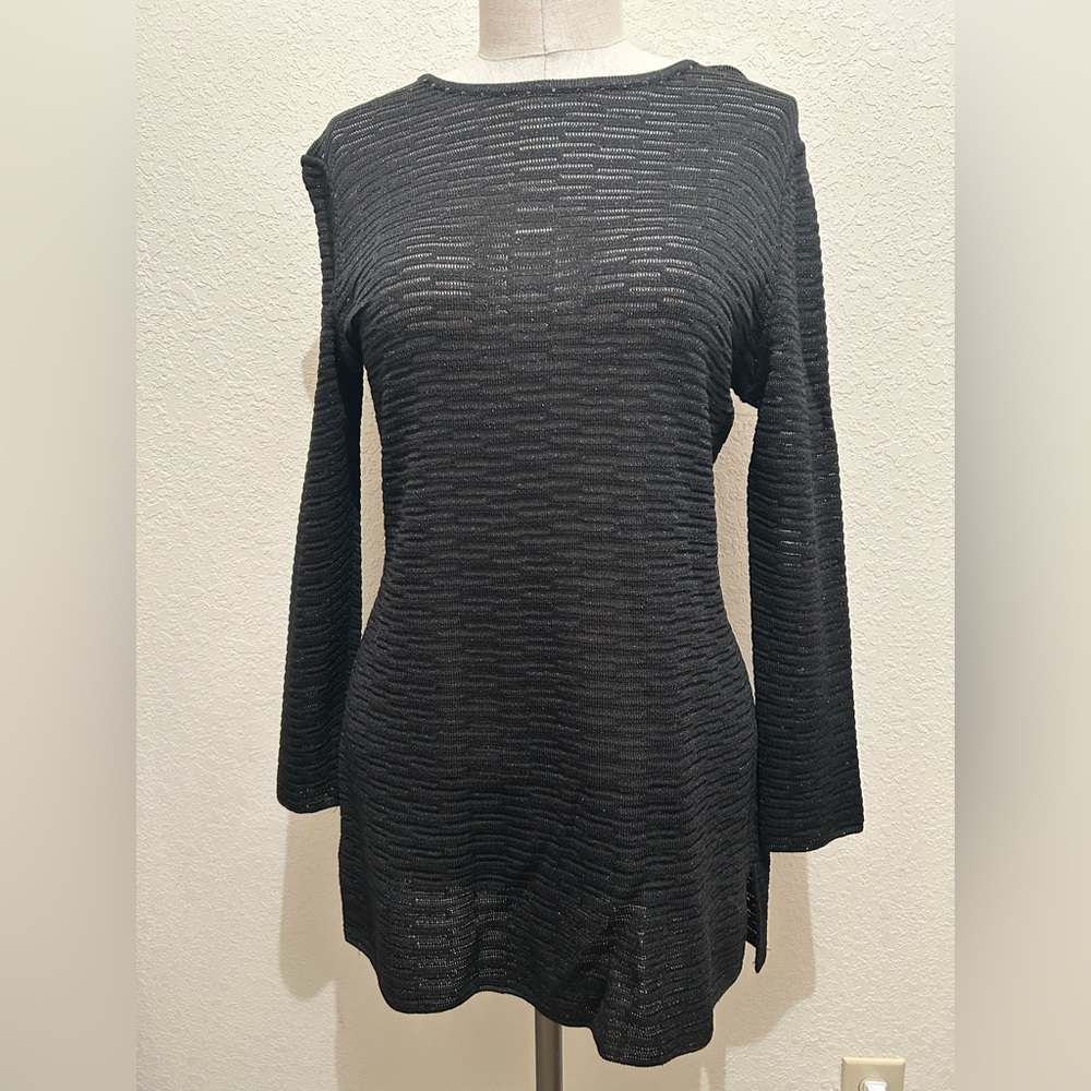 Elegant Vintage Black Long Sleeve Women's Top